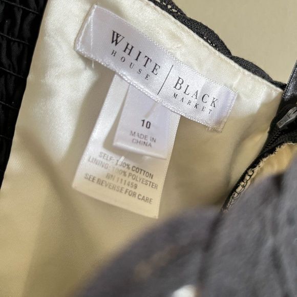 White House‎ Black Market Black Strapless Scalloped Lace Hem Fit and Flar… - Picture 4 of 7